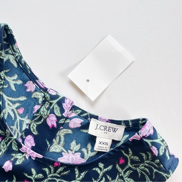 J.Crew Factory Printed Bias Slip Skirt & Top Set Antique Navy Vintage Floral - Picture 7 of 12